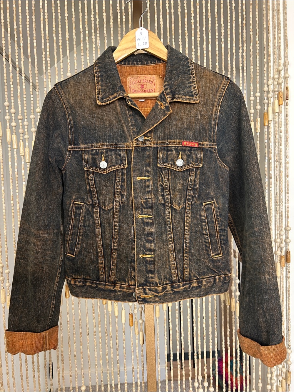 Lucky Brand Distressed Denim Trucker Jacket Size S